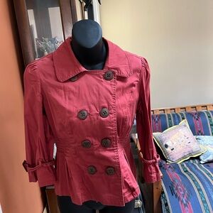 Macys American Rag Rust Coral Double Breasted Jacket Sz S